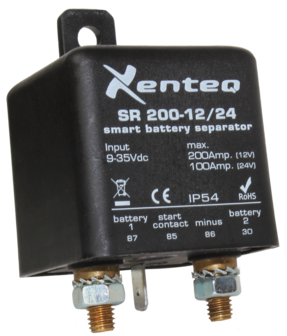 SR-serie Scheidingsrelais, Smart relay, 12 en 24Vdc, 200/100Amp.