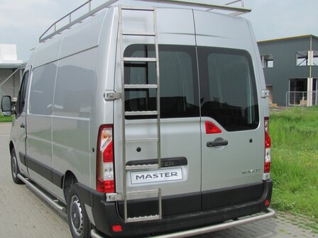 RVS Ladder Opel Movano H1 (&#039;10&gt;) montage op linkerdeur scharnier