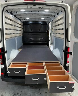 VW Crafter L3 bodembakken + lat om lat betimmering