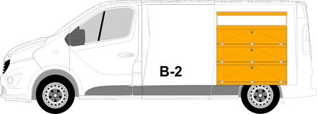 B5 rechts stelling met vakken afgesloten met een klep