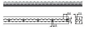 S-Line airlineprofiel-ankerrail ZWART 5001, 1500 mm
