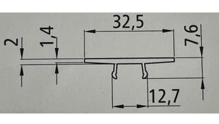 Rhiwa Quality afdekstrip - voor airline rail - 3000 mm lang - zwart kunststof