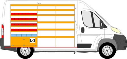 L2 Linkerzijde stelling met bakken en legbord gedeelte 