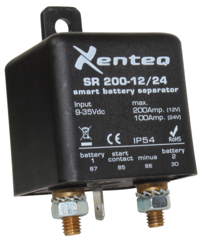 SR-serie Scheidingsrelais, Smart relay, 12 en 24Vdc, 200/100Amp.