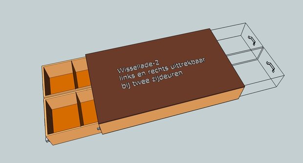 Bodembak zijdeur optie met 2 wissel-laden 