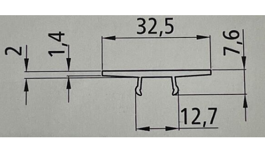 Rhiwa Quality afdekstrip - voor airline rail - 3000 mm lang - zwart kunststof
