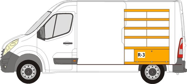 R3 Rechterzijde legbord stelling