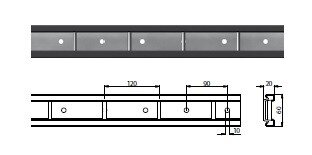 S-Line staafjes-ankerrail 3115