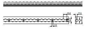 S-Line airlineprofiel-ankerrails 5001, 1500 mm