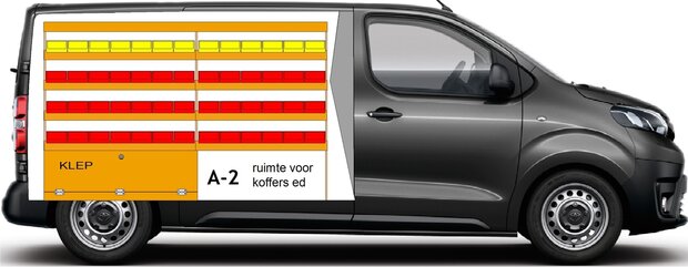 A2 Linkerzijde bakken stelling met rode bakken