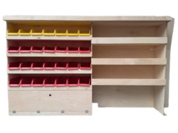 A1 Linkerzijde stelling met bakken en legbord gedeelte