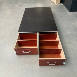 Voorraad nr. 510: Bodembak met 2 laden incl. rol-elementen 143x90x23.5